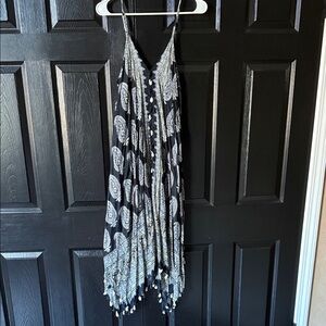 lovestitch Black and White Paisley Tassel Dress